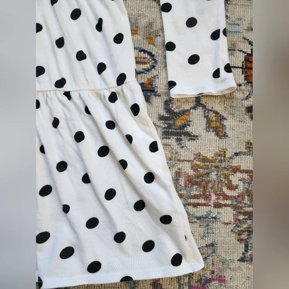 Harper Canyon White Poka-Dot Long Sleeve Spring Dress, sz 4